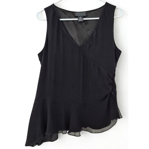 SPENSER JEREMY Womans Top Sz M Whimsigoth Fairy Grunge Romantic Asymmetric Silk - Picture 1 of 10